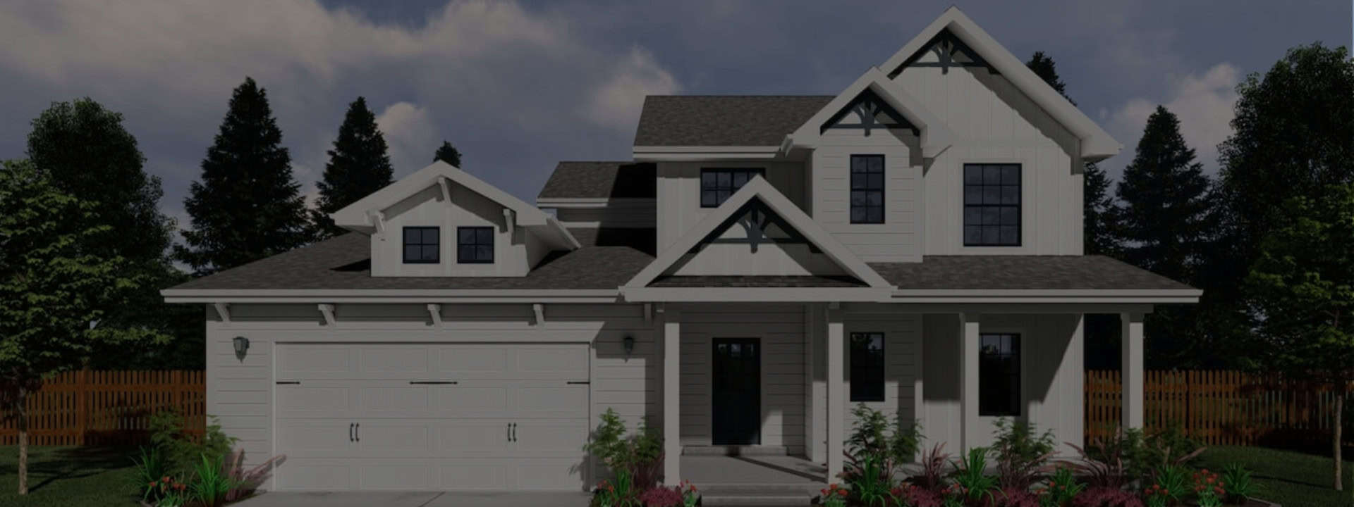 Beautiful modern white house with black trim and large windows in High Springs, Florida.