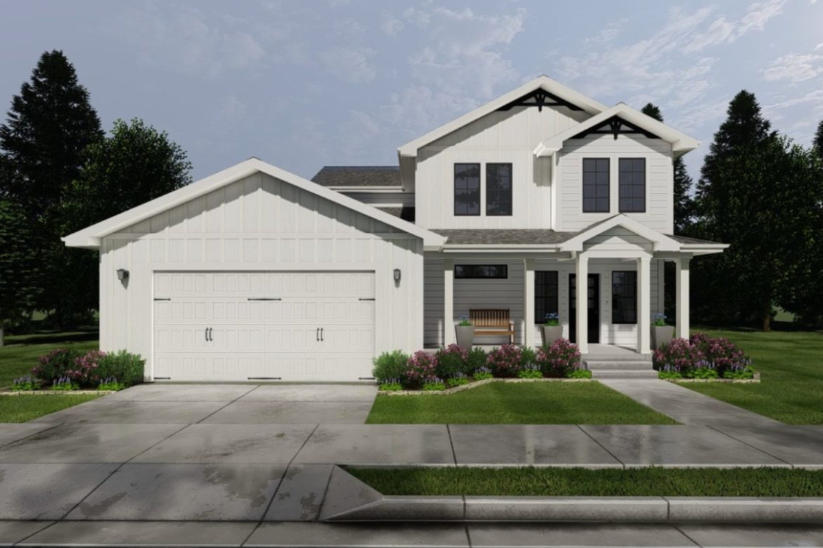 Clearpoint home featuring grand staircase, open family room with soaring ceilings, chef-inspired kitchen with large island, and main-floor primary suite.
