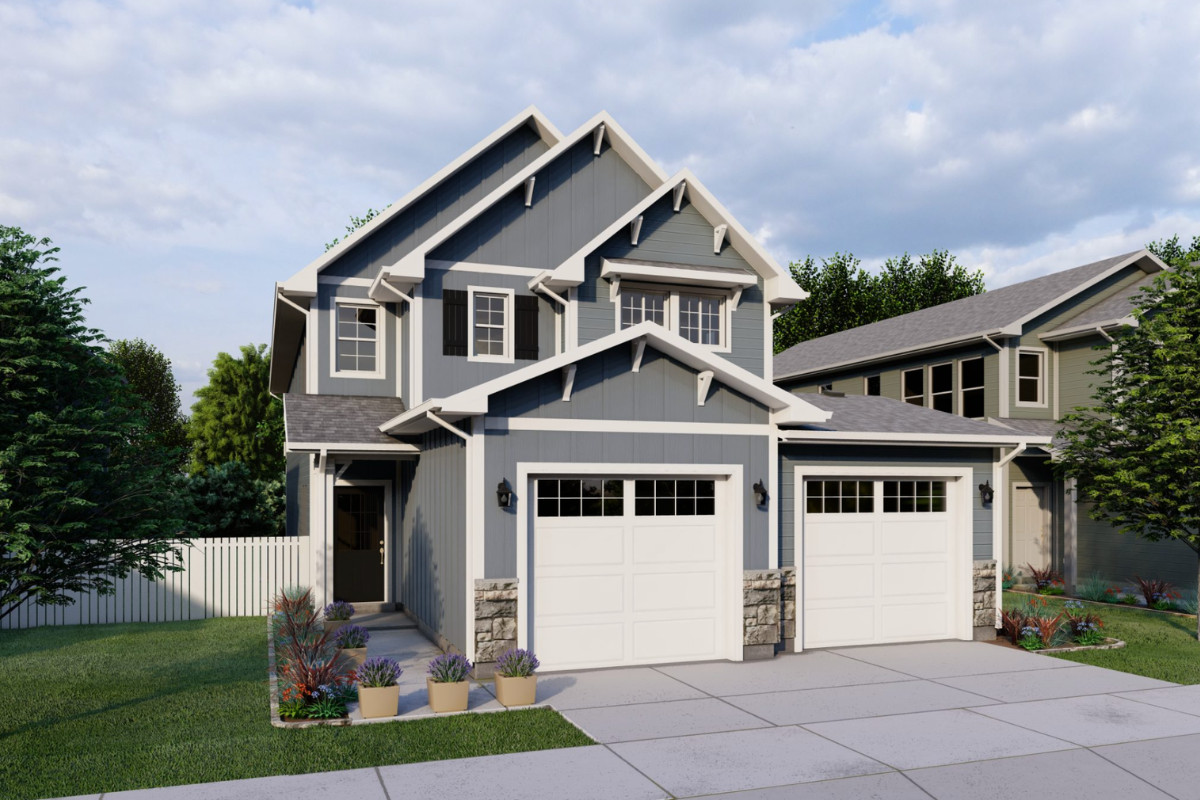 Hyland home featuring open-concept kitchen with large island, bright family room, flexible office space, and spacious primary suite.