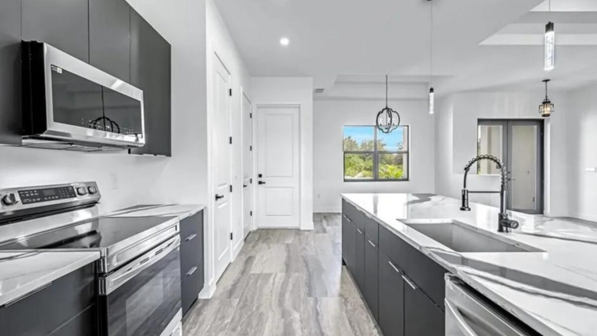 Modern open-concept interior showcasing the design, functionality, and features commonly found in new homes throughout Florida.